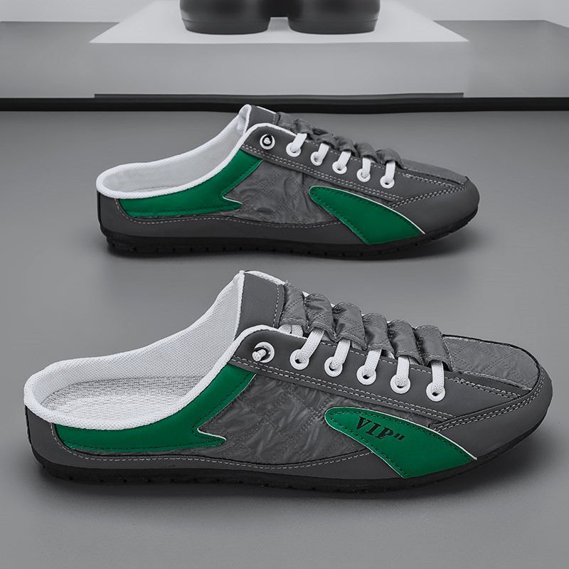 Giày Lười Bằng Vải Canvas Thoáng Khí Phong Cách Hàn Quốc Cho Nam Giày lười da nam Hermest đế âm khâu 4 màu đen, trắng, xanh, xám Giày Lười Thoáng Khí Thời Trang Dành Cho Nam