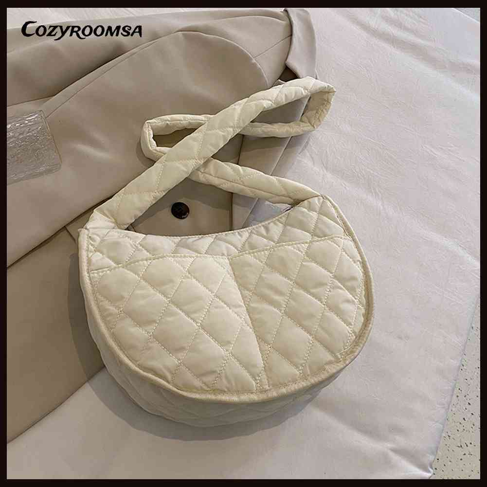 Túi Đeo Chéo Hình Bán Nguyệt Nhồi Bông Thời Trang Cho Nữ