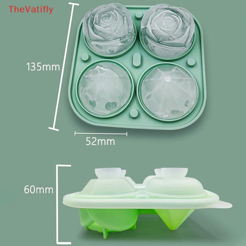 Khuôn Silicone Làm Đá Viên Hình Hoa Hồng 4 Lỗ Có Thể Tái Sử Dụng