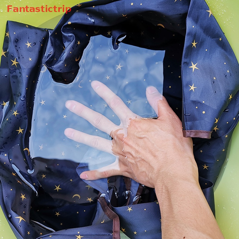 [Fantastictrip] Hàng Có Sẵn Túi Mua Sắm Hình Vuông Lớn Có Thể Gập Lại Phong Cách California Sáng Tạo Mới