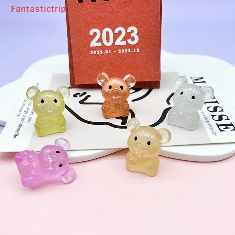 [Fantastictrip] Set 2 Chú Chuột Hoàng Đạo Mini Phát Sáng Trong Bóng Tối Trang Trí Tiểu Cảnh DIY