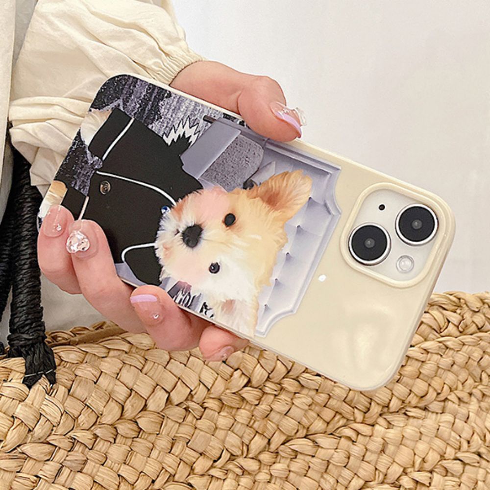 Ốp Điện Thoại TPU Mềm Chống Sốc In Hình Chú Cún Mặc Đồ Ngủ Cho IPhone 14 Pro Max 13 12 11 Pro Max XS XR 7 8 Plus