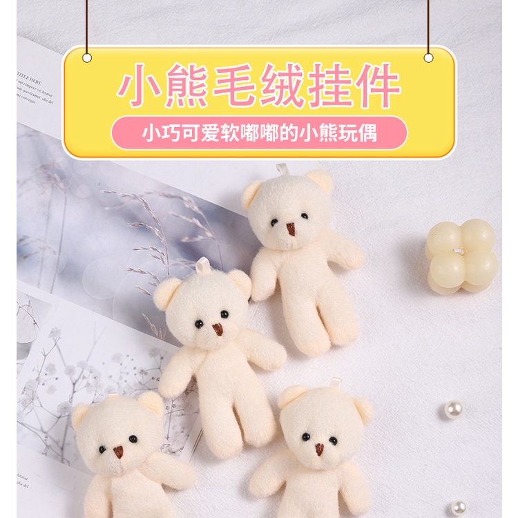 1 Móc Khóa Gấu Teddy Nhồi Bông Mini Mềm Mại Đáng Yêu