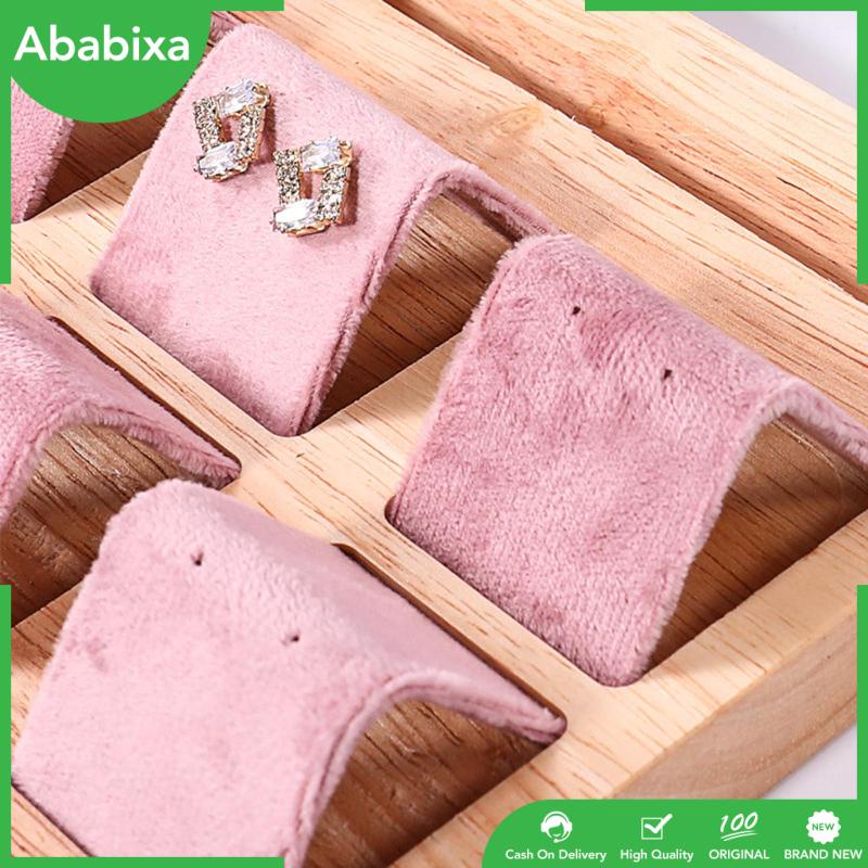 Khay Trưng Bày Trang Sức Bằng Gỗ Màu Hồng Kích Thước 15.3x9.2x9inch