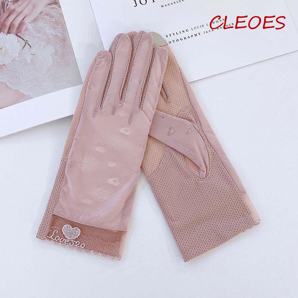 Găng Tay Lưới Năm Ngón Chống Tia UV Hình Trái Tim Gợi Cảm Cho Nữ