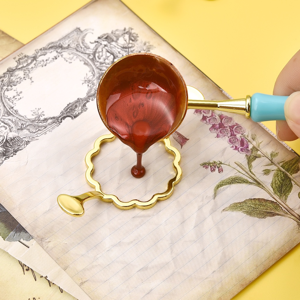 Wax Seal Fixer Khuôn tròn vuông kim loại để niêm phong tem Head Làm thiệp mời đám cưới