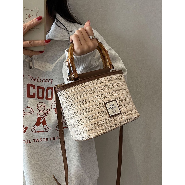 Túi Đeo Chéo Đan Cói Cầm Tay Thời Trang Mùa Hè 2023 Mới Mẻ Cho Nữ AC2345