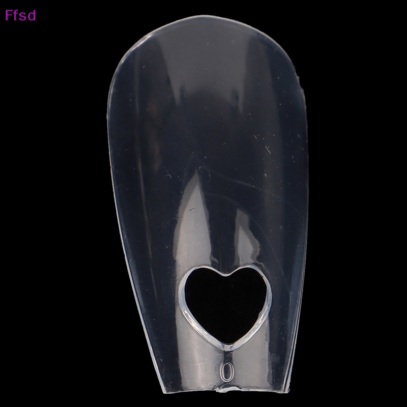 {Ffsd} Set 120 Móng Tay Giả Acrylic Họa Tiết Trái Tim Rỗng Cỡ Vừa * Bán Chạy
