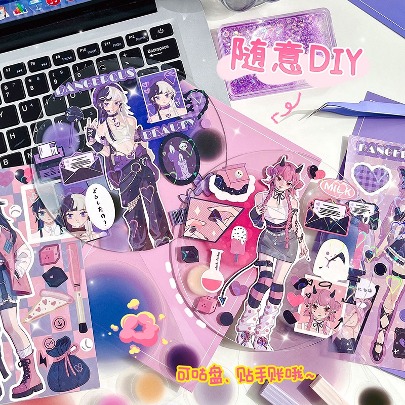 Miếng Dán Trang Trí Hình Hoạt Hình Anime Goo Phong Cách Hàn Quốc SS567