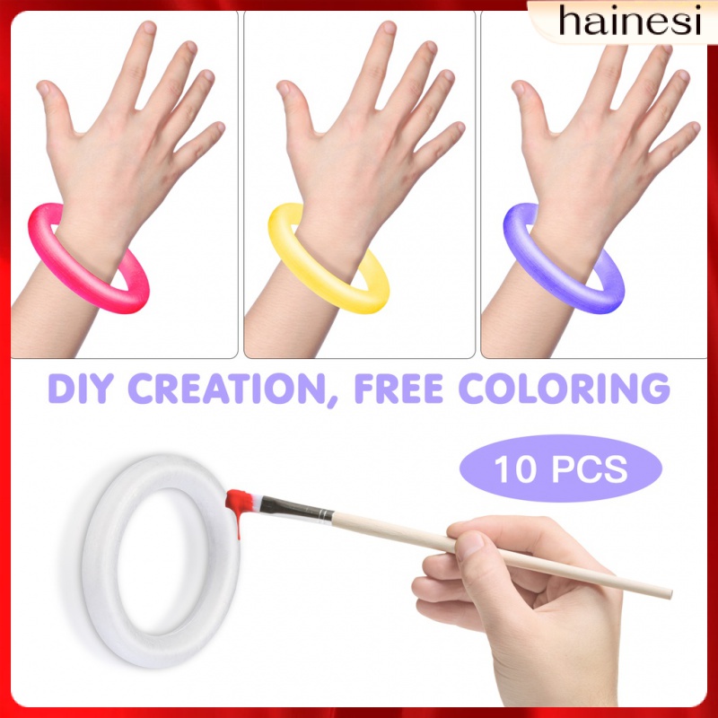 Set 10 Vòng Hoa Màu Trắng Bằng Xốp Chưa Trang Trí