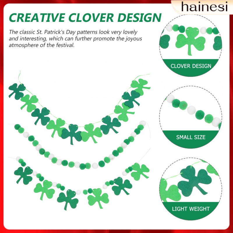 Cờ Lò Xo In Chữ St Patrick Day Dùng Trang Trí Set 3 Dây Treo Trang Trí Tiệc Cho Bé