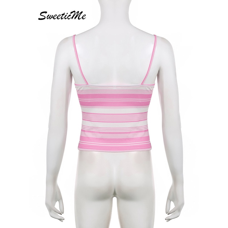 Áo Tank Top Ôm Dáng Họa Tiết Kẻ Sọc Màu Tương Phản Thời Trang Mới 2023 Cho Nữ