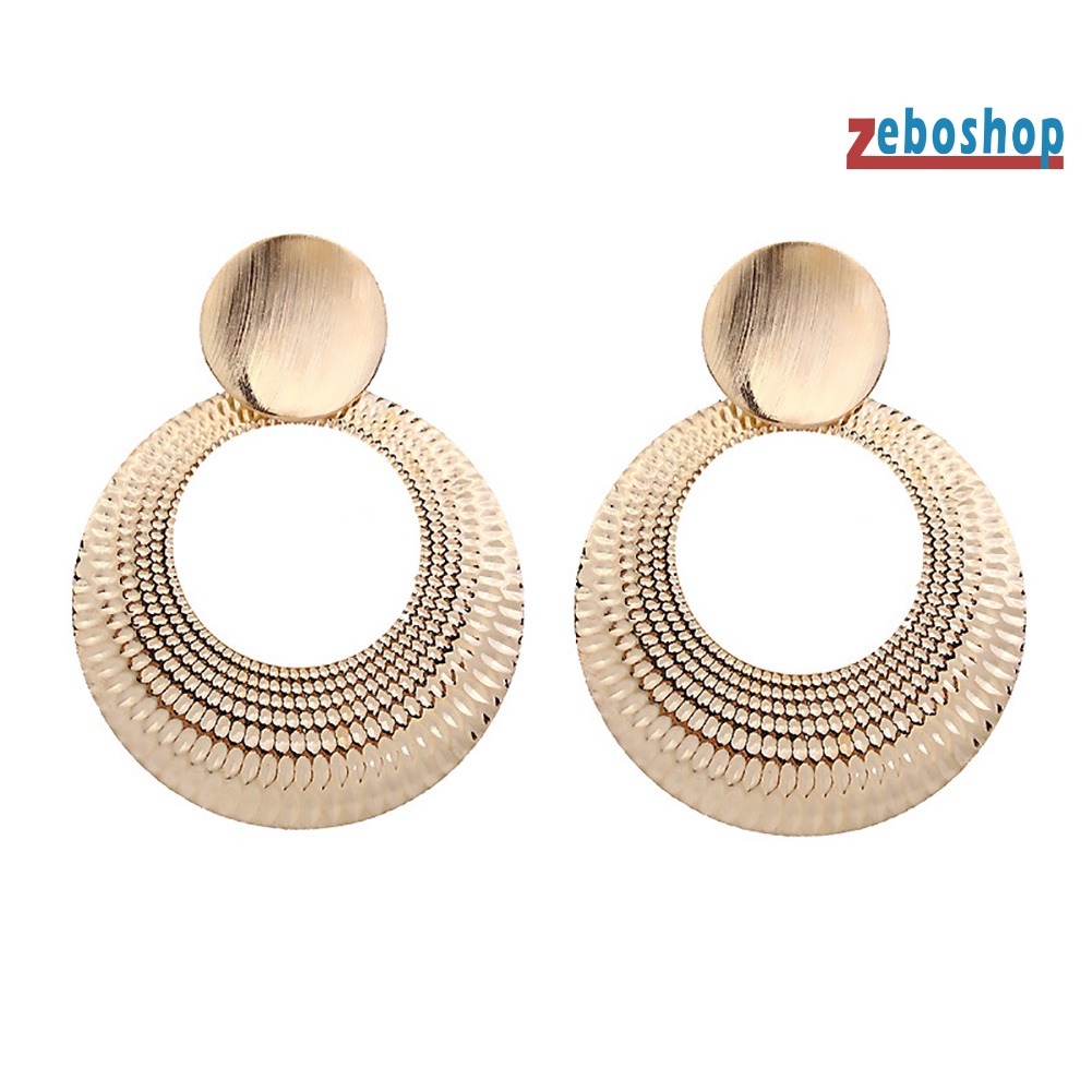 Khuyên Tai Dáng Dài Mặt Tròn Lớn Thời Trang Cho Nữ