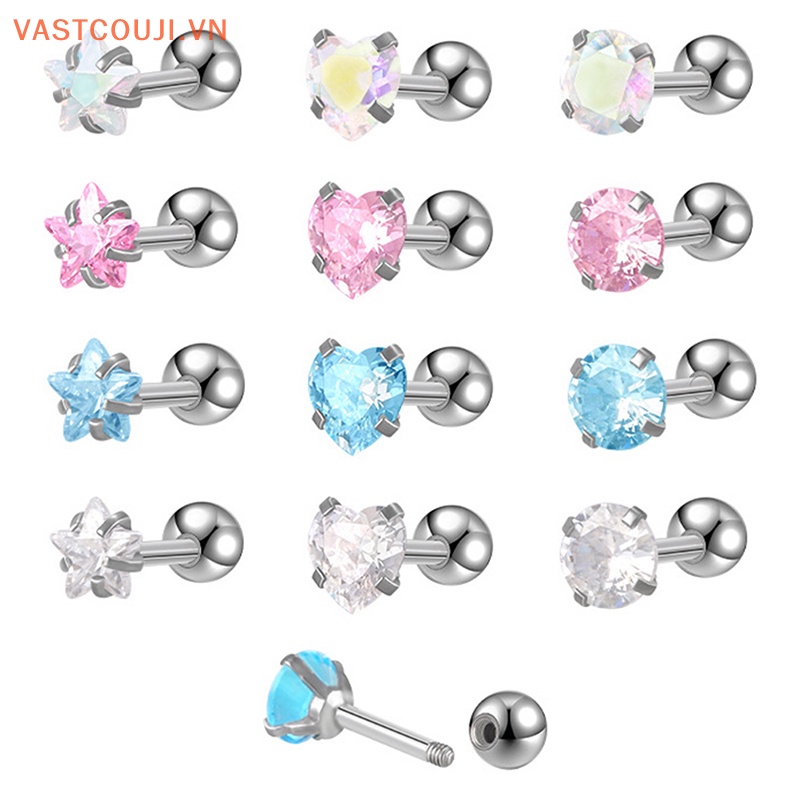 1 Đôi Bông Tai Pha Lê Nhiều Màu 5mm Thời Trang Cho Nữ