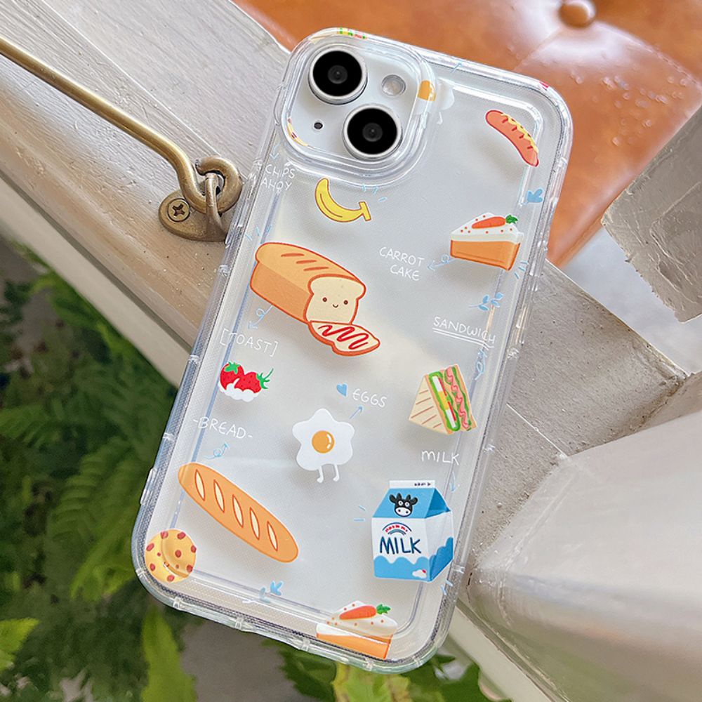 Ốp Điện Thoại TPU Mềm Có Túi Khí Chống Sốc In Hình Bánh Mì Cho IPhone 14 Pro Max 13 12 11 Pro Max XS XR 7 8 Plus