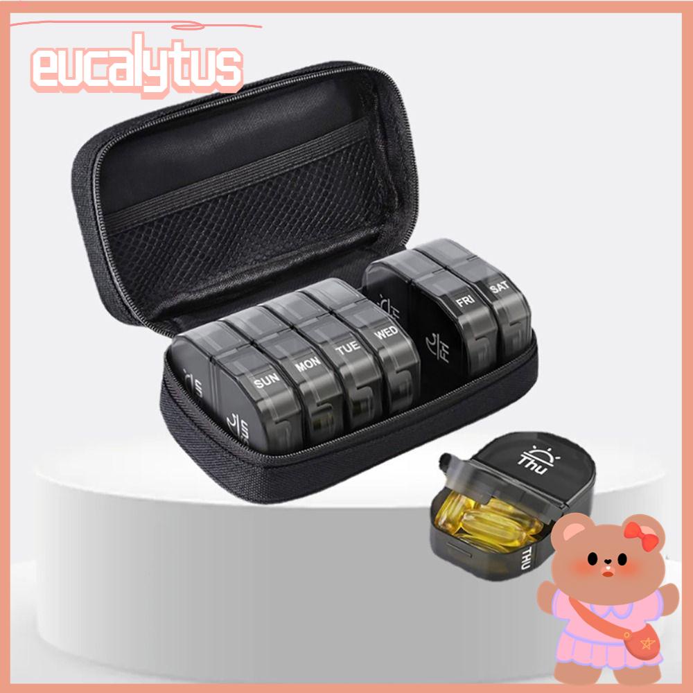 Hộp Đựng Thuốc Hàng Tuần Bằng Vải Canvas Có Khóa Kéo Tiện Dụng