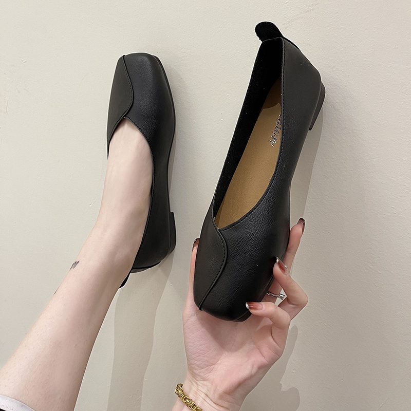 Giày Búp Bê Da Mũi Vuông size Lớn 41 42 43 Thời Trang Công Sở Thanh Lịch Cho Nữ