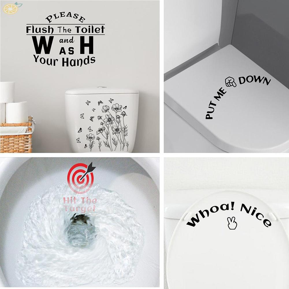 【VARSTR】Toilet Sticker Decal Wall Waterproof 21*25CM 8.27*9.84in Decoration Furniture
