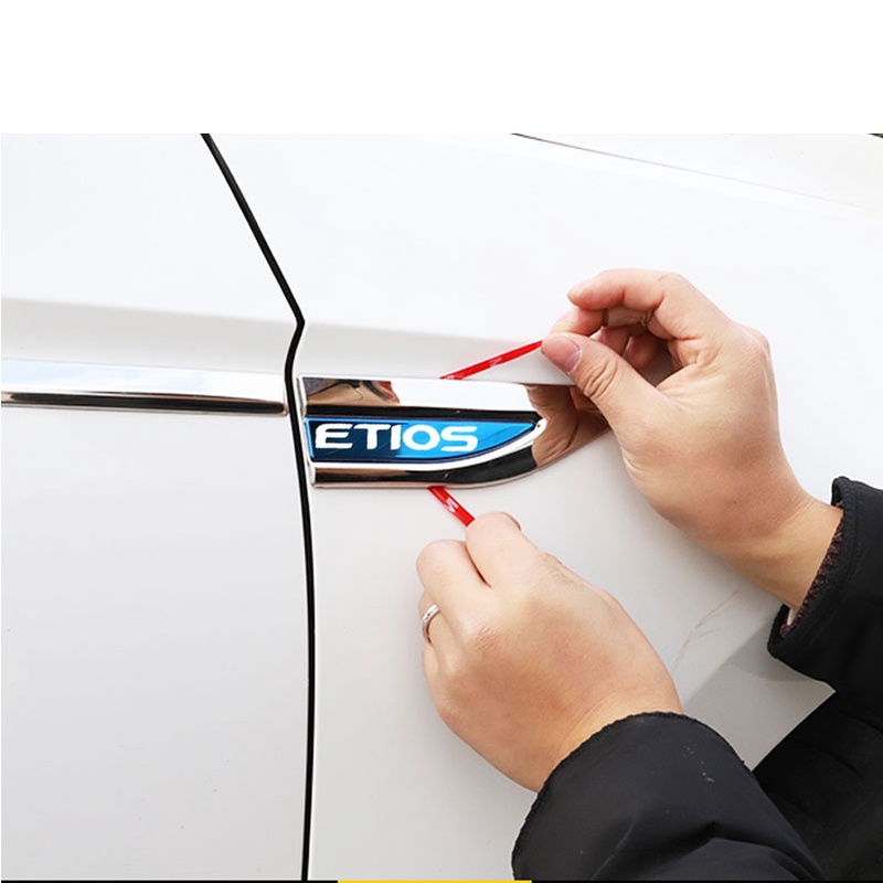 FENDER 1 Bộ Miếng Dán Logo Bằng Thép Không Gỉ Trang Trí Cửa Xe Hơi Toyota Etios