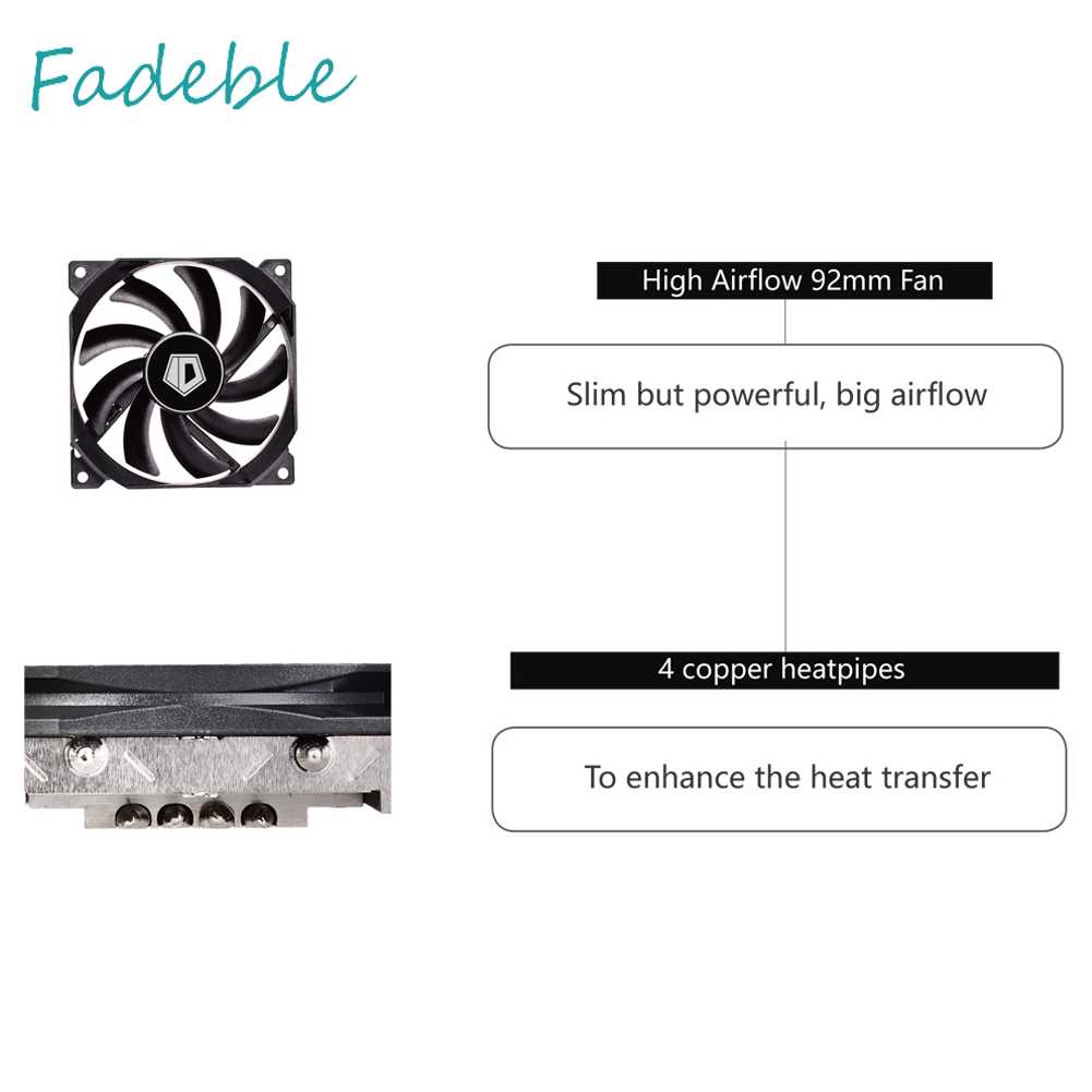 Quạt Tản Nhiệt CPU 12V DC 4 Ống Dẫn Nhiệt Trực Tiếp