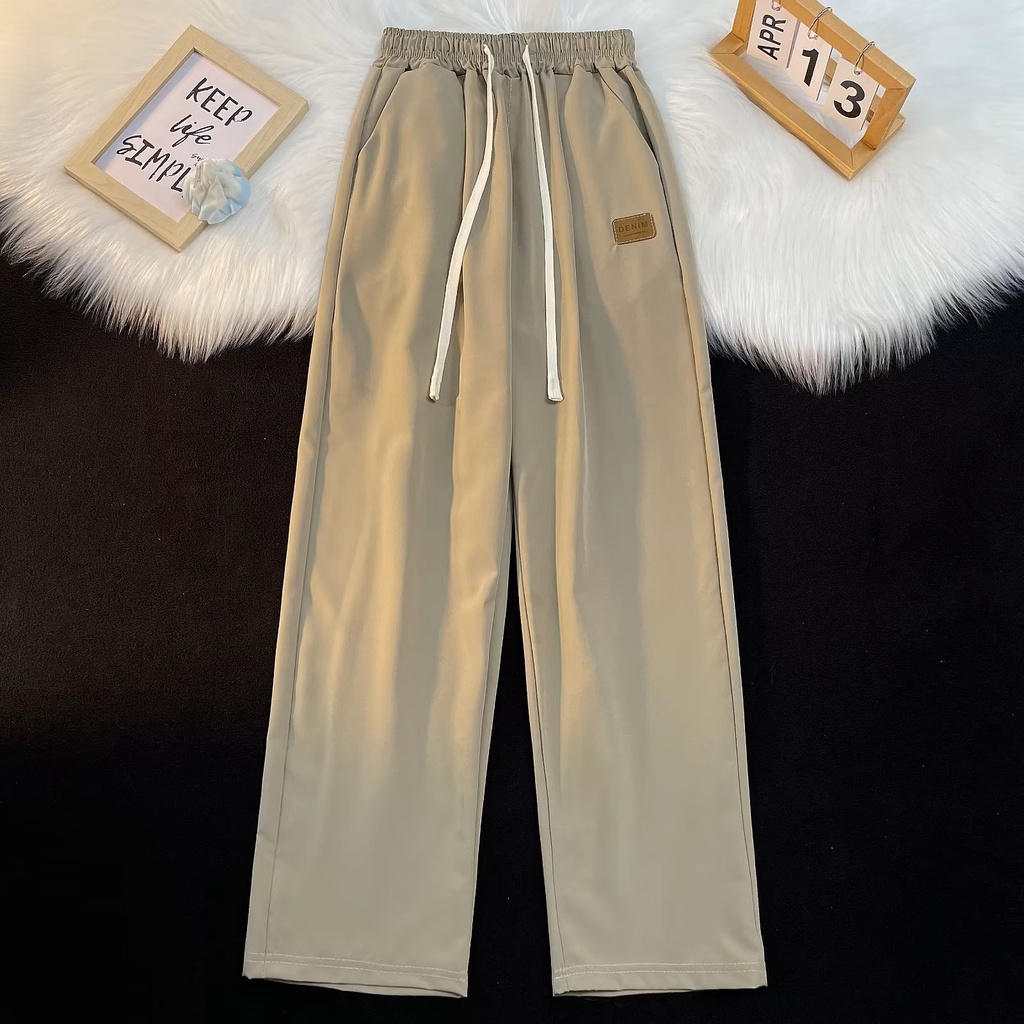 Quần Dài Thể Thao Vải Lụa Lạnh Mỏng Dáng Rộng Thời Trang Mùa Hè Mới Cho Nam