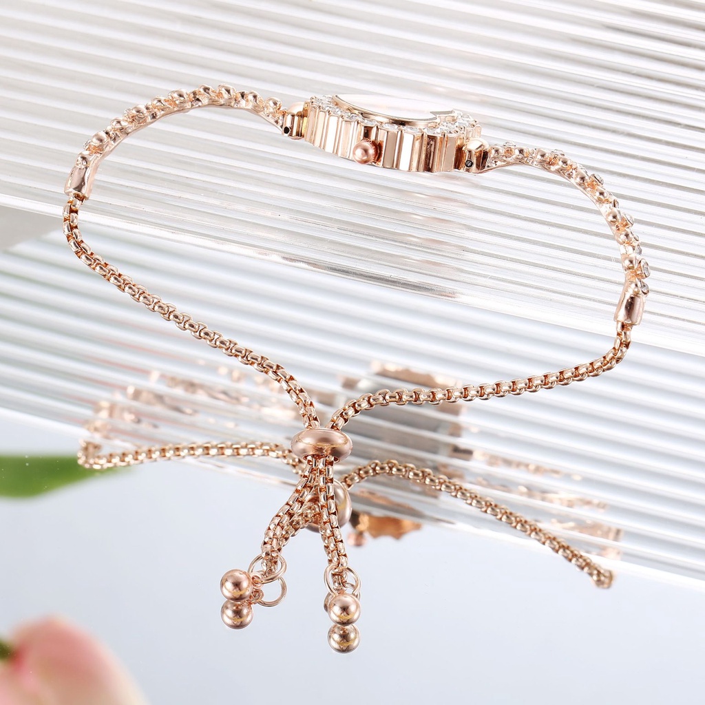 Mới Đồng Hồ Đeo Tay Mặt Tròn Đính Đá Thời Trang Dành Cho Nữ