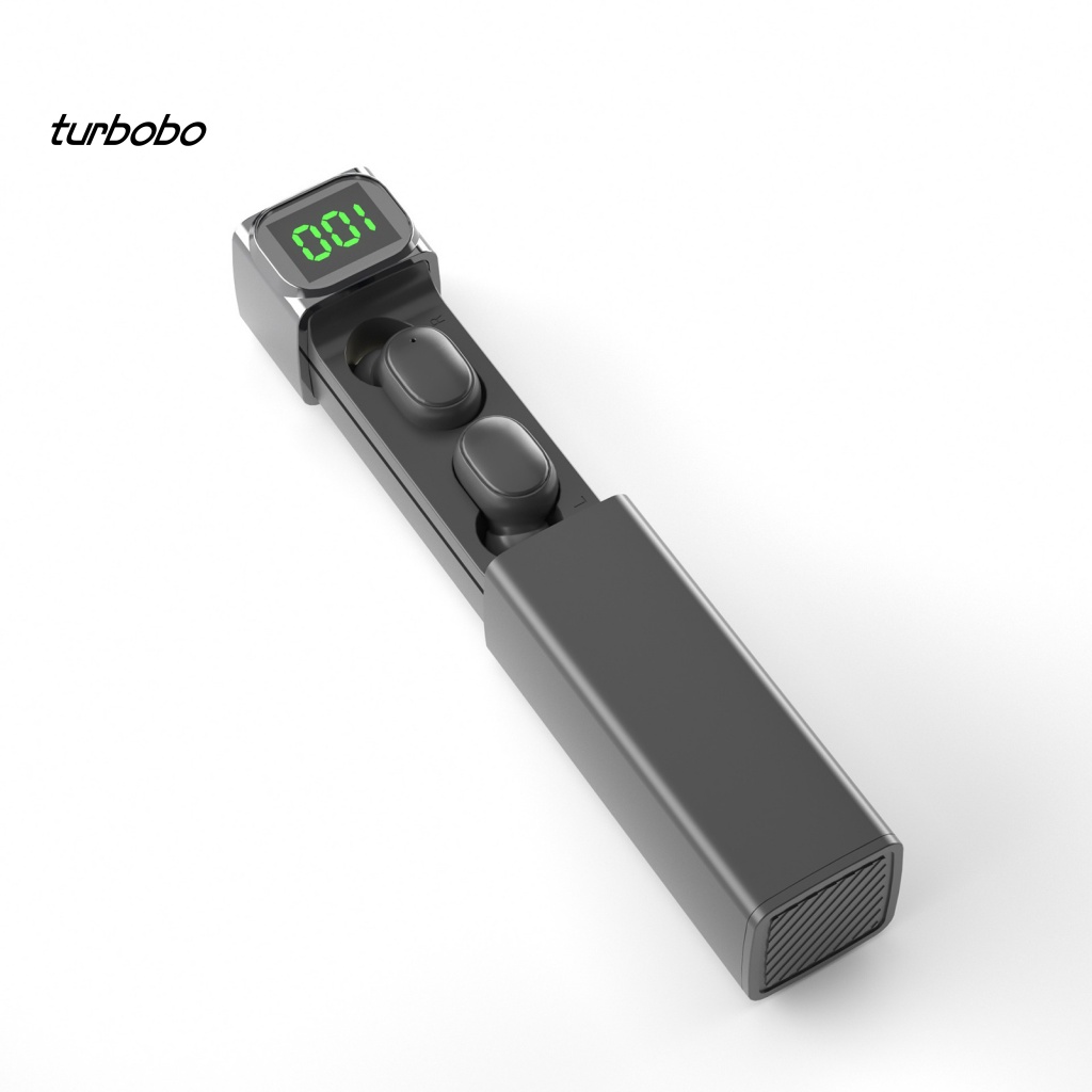 Tai Nghe Nhét Trong Không Dây Bluetooth 5.1 IPX7 Màn Hình Kỹ Thuật Số Thông Minh turbobo BQC-01