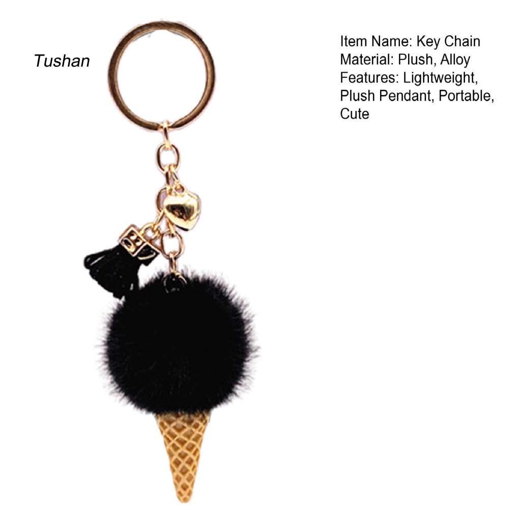 Móc Khóa Hình Cây Kem Hoạt Hình Sáng Tạo Dễ Thương