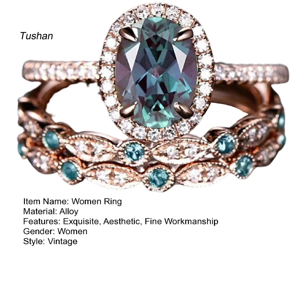 Bộ 3 Nhẫn Đính Đá Phong Cách Vintage Độc Đáo