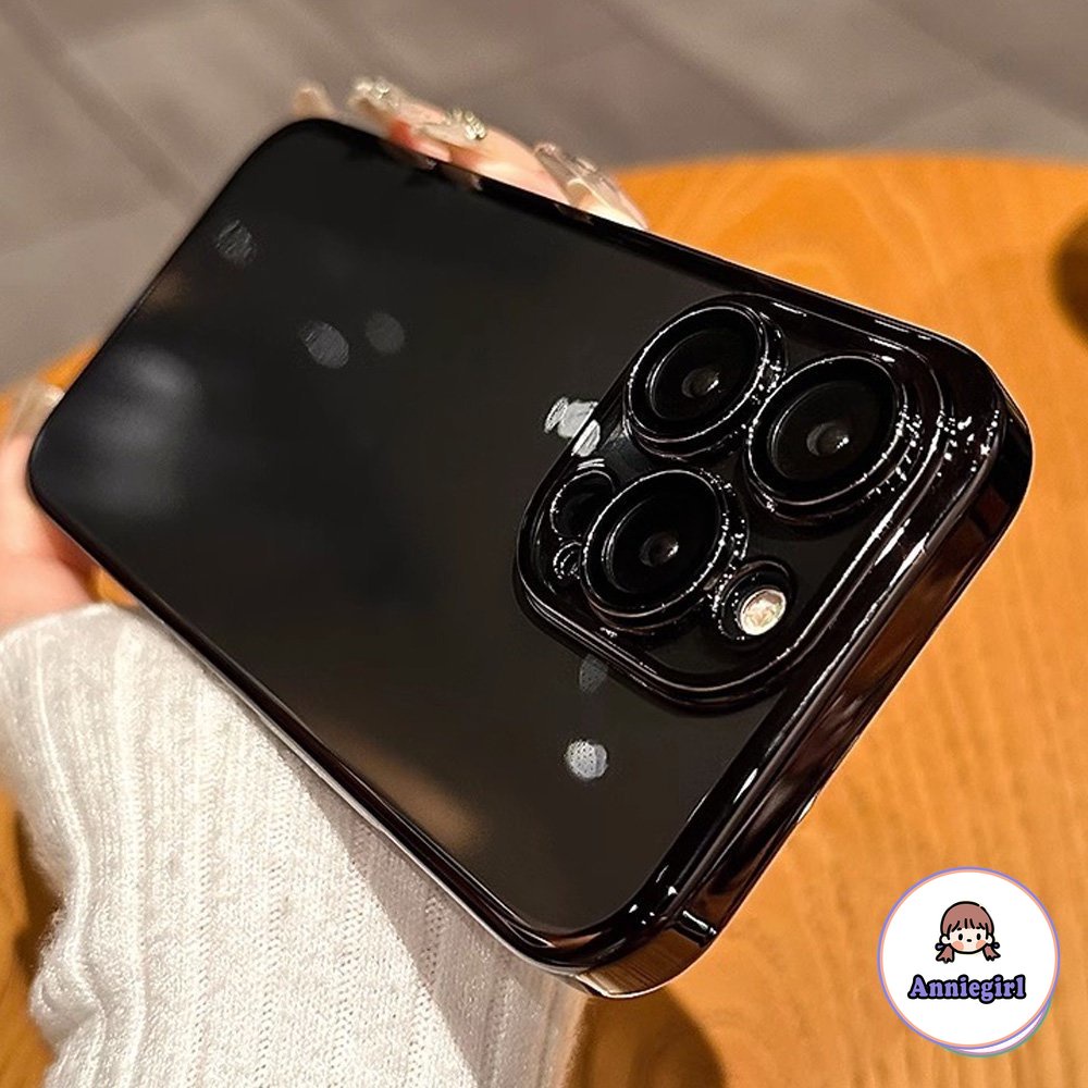 Ốp Điện Thoại TPU Dẻo Màu Đen Mạ Viền Đơn Giản Thời Trang Cho IPhone 11 14 Pro Max 13 Pro Max 12 IPhone X XS XR 7 8 Plus Ultra