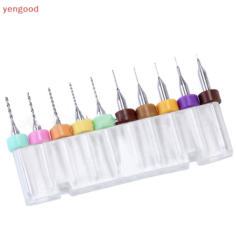Set 10 Mũi Khoan Micro PCB 0.3-1.2mm Bằng Hợp Kim Cứng