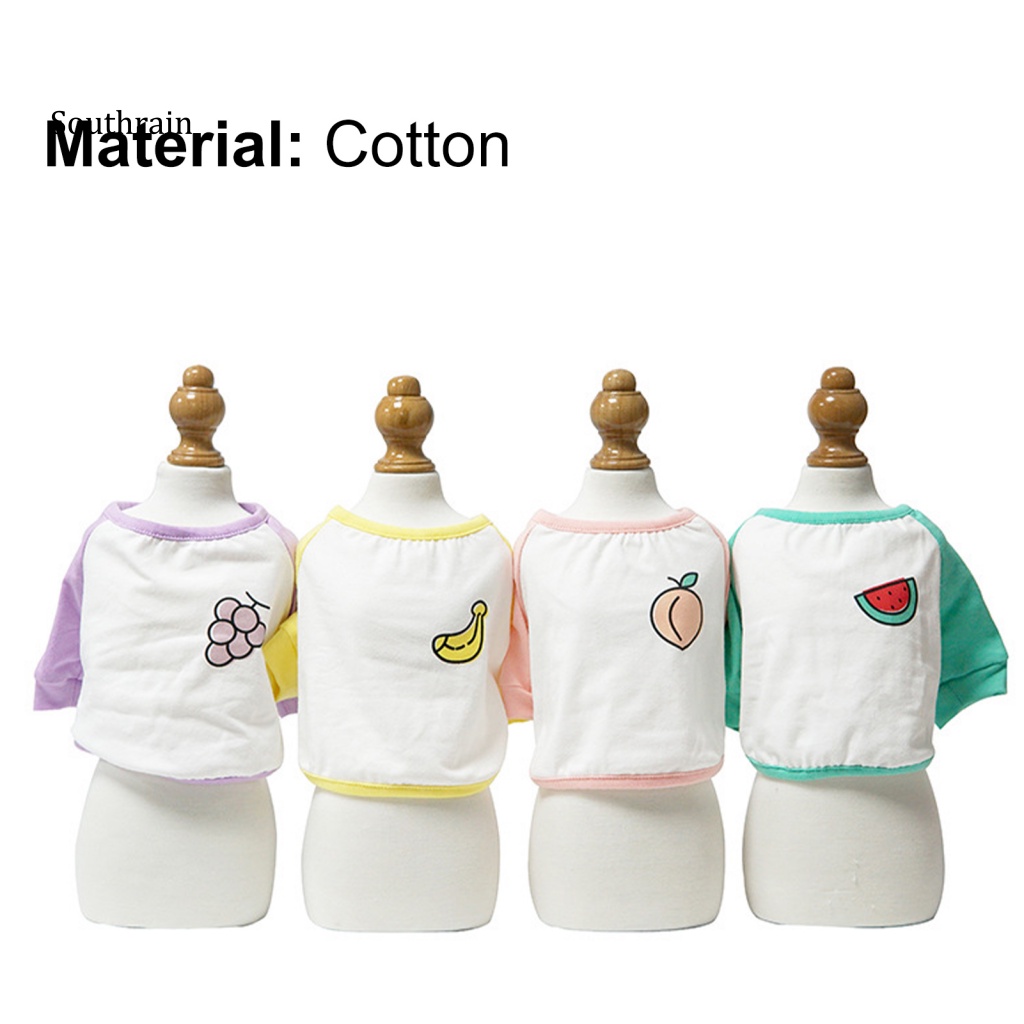 Áo Sweater Cotton Cổ Tròn In Họa Tiết Trái Cây Màu Khối Màu Sắc Cho Cún Cưng