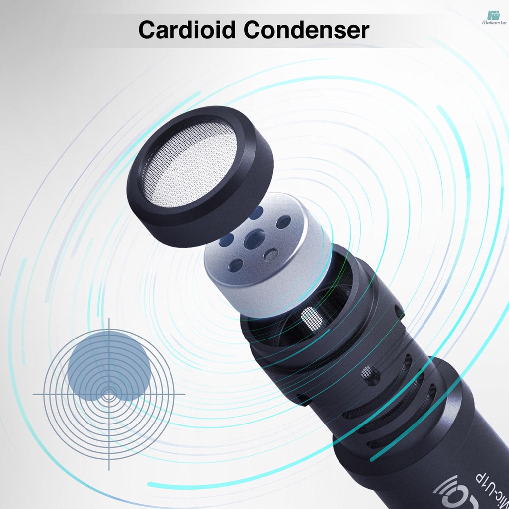 SYNCO MMic-U1P Mini Smartphone Microphone Cardioid Condenser Mic with 3.5mm TRRS Plug for Smartphone Tablet Vlogging Live Streaming Video Recording