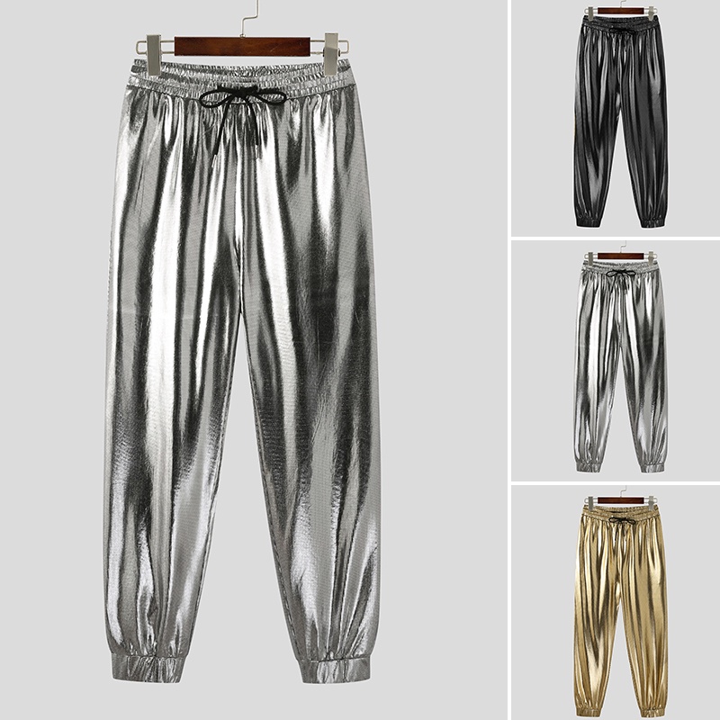 Incerun Quần Kẻ Caro Kim Cương Nhấp Nháy