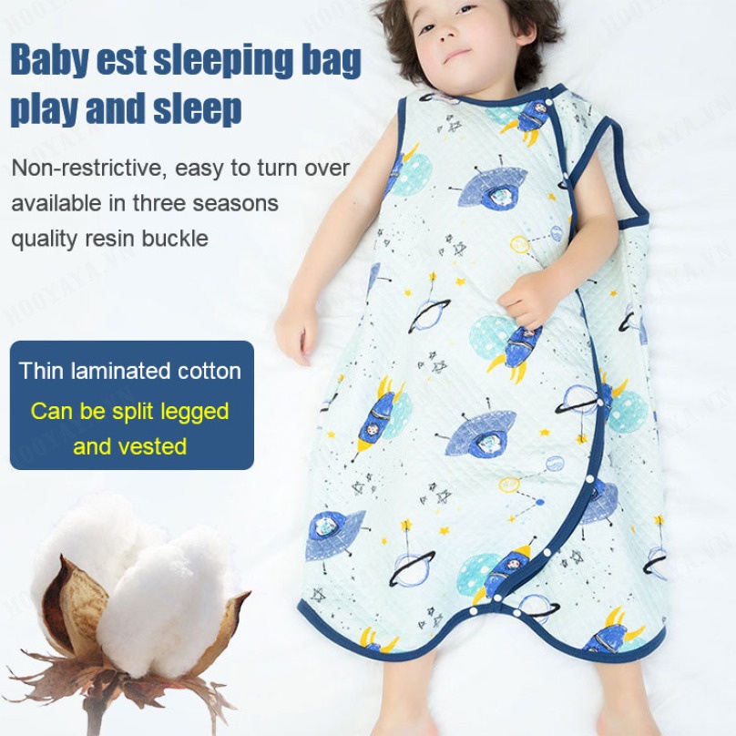 Túi Ngủ Hở Lưng Thiết Kế Chống Đá Thời Trang Mùa Hè Cho Bé Mẫu Giáo