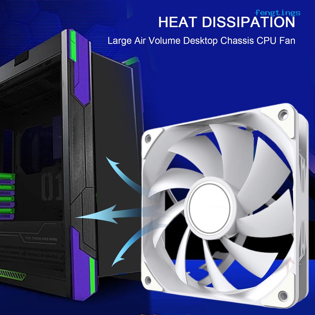 Quạt Tản Nhiệt 12cm PWM 4Pin 1800RPM 9 Cánh Ít Tiếng Ồn Nhỏ Tiện Dụng Cho Máy Tính Văn Phòng