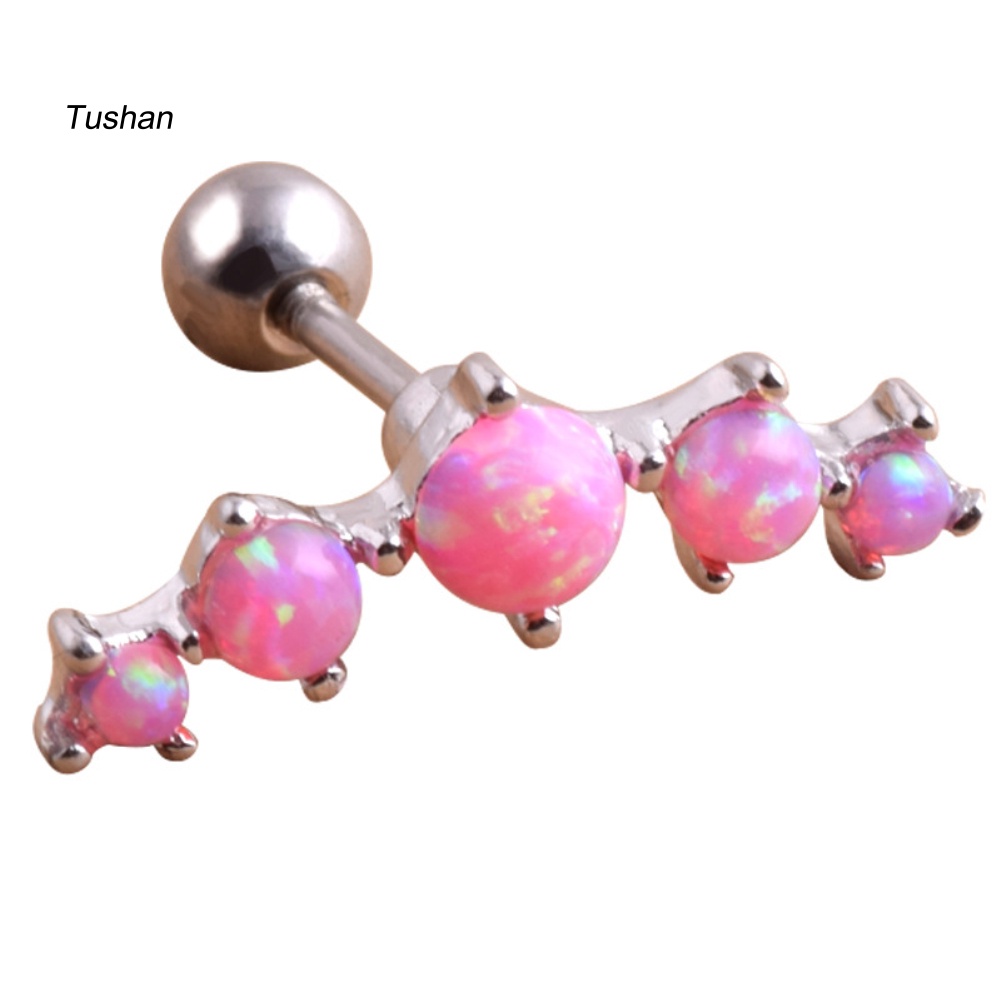1 Khuyên Xỏ Sụn Tai Đính Đá Opal Nhân Tạo Thời Trang