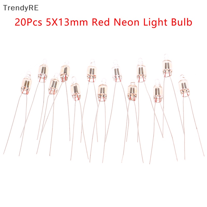 Set 20 Đèn Neon 5mm 5X13mm 220v Ánh Sáng Đỏ Dùng Để Trang Trí Ô Tô