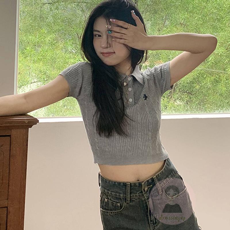 Áo Sơ Mi Ngắn Tay Thêu Họa Tiết Thời Trang Mùa Hè Cho Nữ