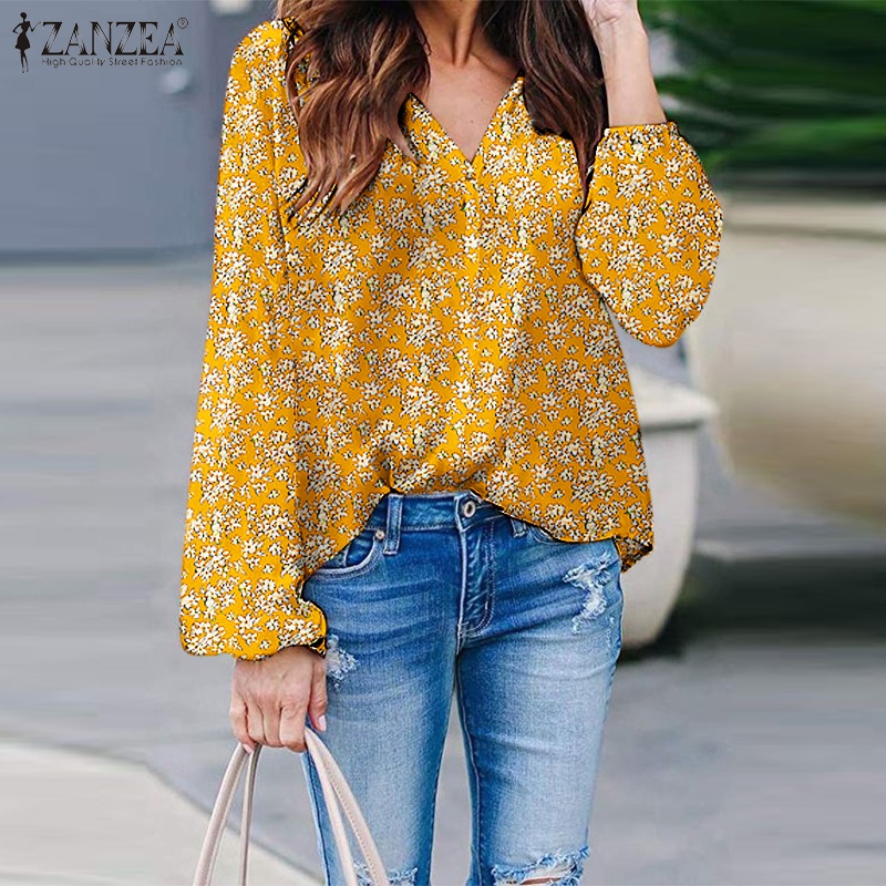Zanzea Áo Nữ Tay Dài Cổ Chữ V Thời Trang Quyến Rũ