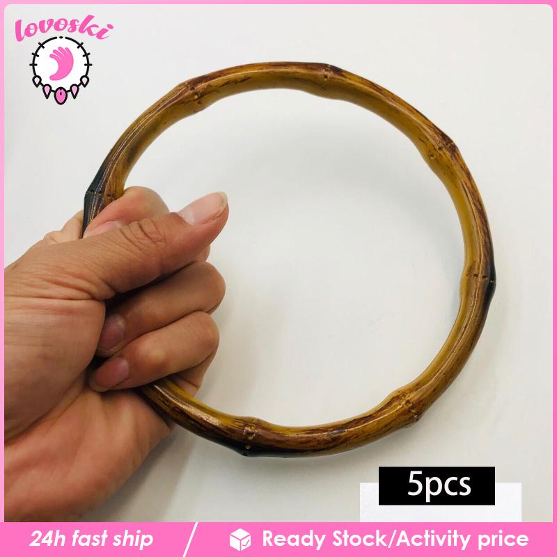 Set 5 Túi Xách Macrame Giả Tre Có Tay Cầm DIY