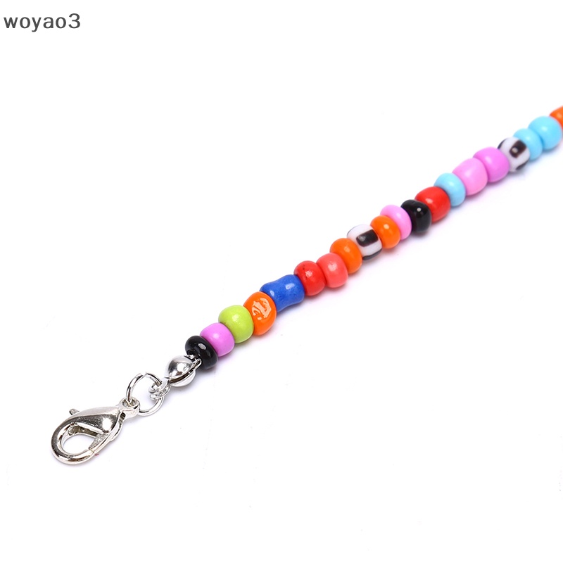 Vòng Tay Chuỗi Hạt Nhiều Màu Mặt Cười Phong Cách Boho Thời Trang Cho Nữ woyao3