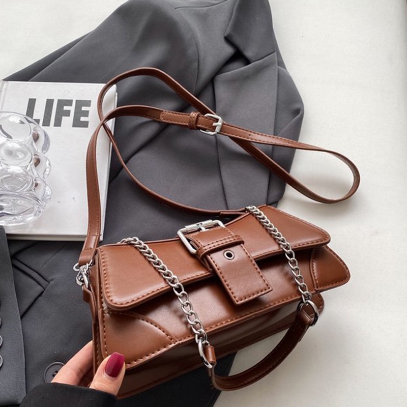 Túi đeo dưới cánh tay Hình Vuông Cỡ Nhỏ Phối Dây Đeo Sợi Xích Phong Cách Cổ Điển Thời Trang Cho Nữ