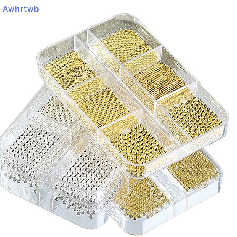 Hộp 6 Ngăn Đựng Hạt Kim Loại Mini 3D Trang Trí Móng Tay Mới