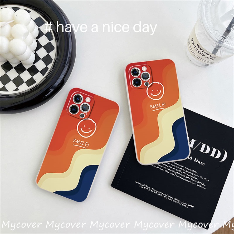Ốp Điện Thoại Silicon Mềm Hình Mặt Cười Đơn Giản Cho iPhone 11 13 12 14 Pro Max X XR Xs Max 6 7 8 Plus