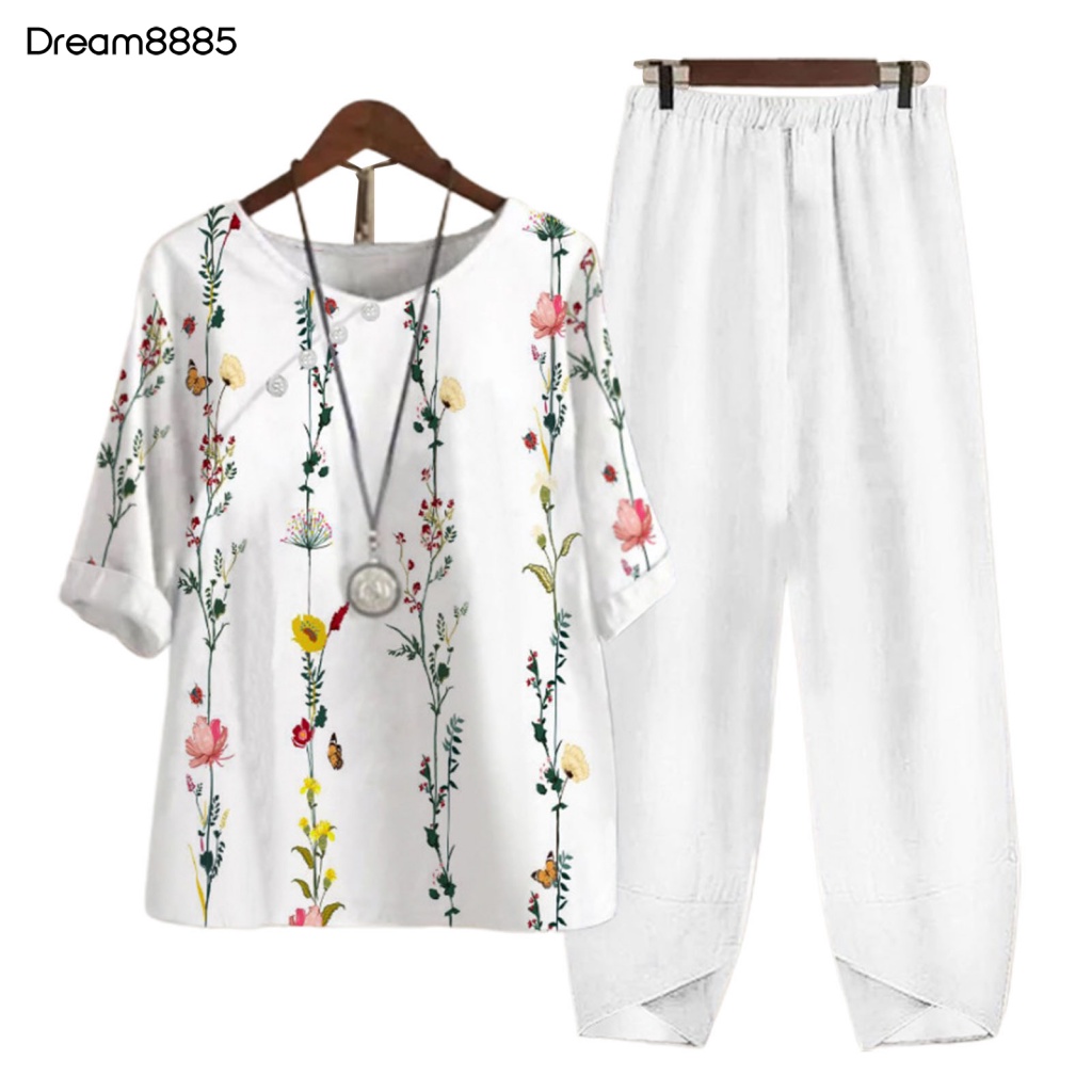 [Hàng Có Sẵn] Set 2 Món Áo Thun + Quần Dài Lưng Thun Mabrem85