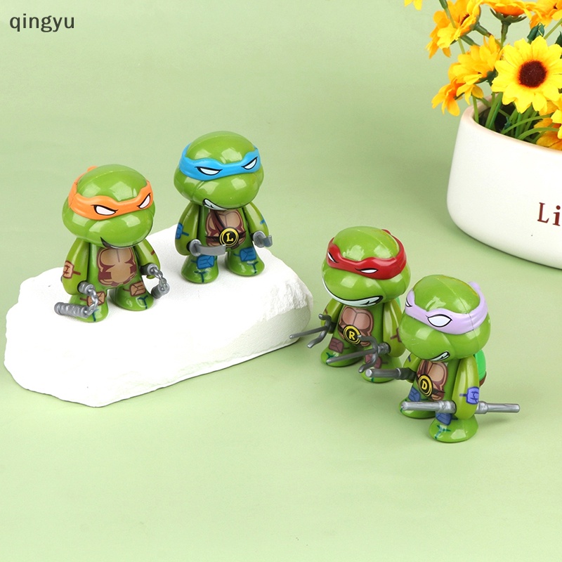 Bộ 4 Đồ trang trí Nhân Vật Ninja Rùa Dễ Thương Dùng Trang Trí Tiểu Cảnh