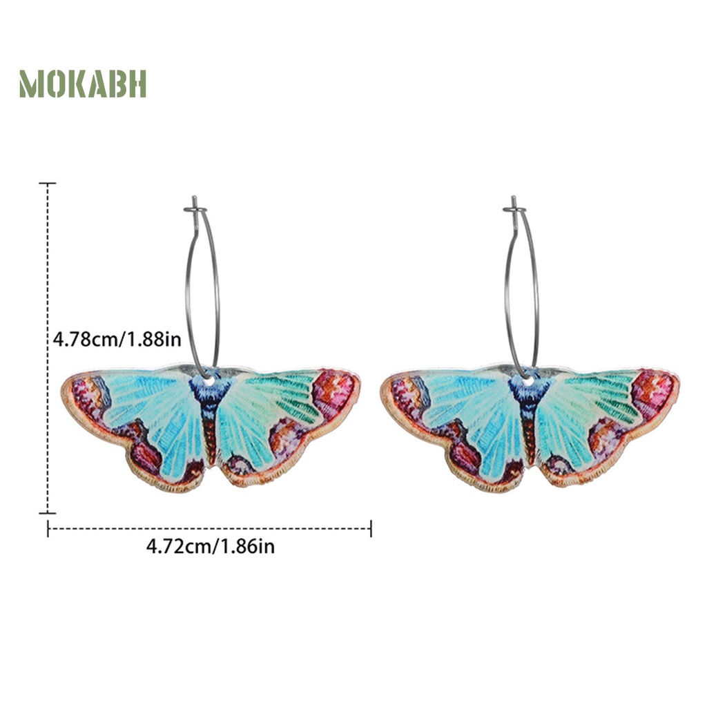 1 Đôi Bông Tai Hình Bướm Bằng Acrylic Phong Cách Cổ Điển Thời Trang