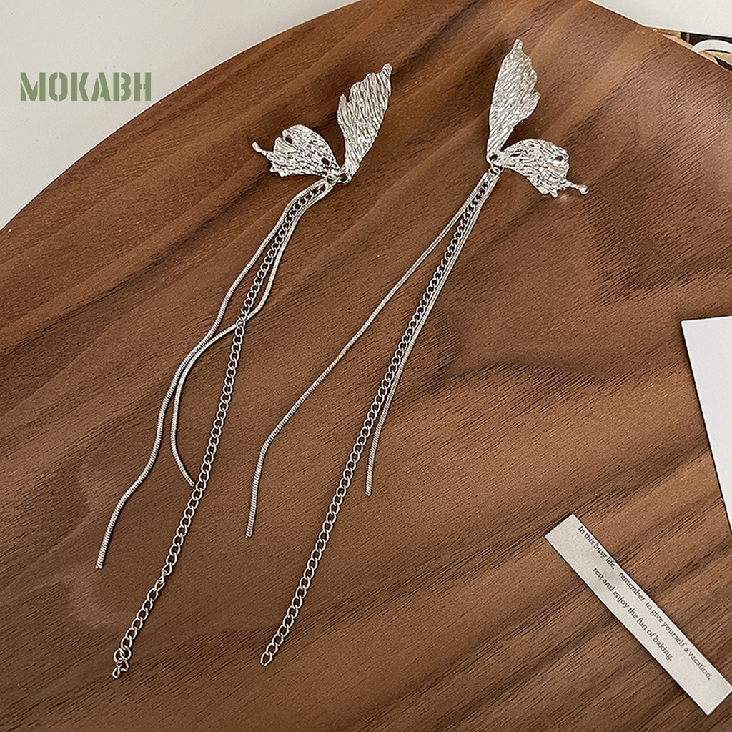 1 Đôi Bông Tai Dáng Dài Mạ Điện Đính Đá Thời Trang Công Sở