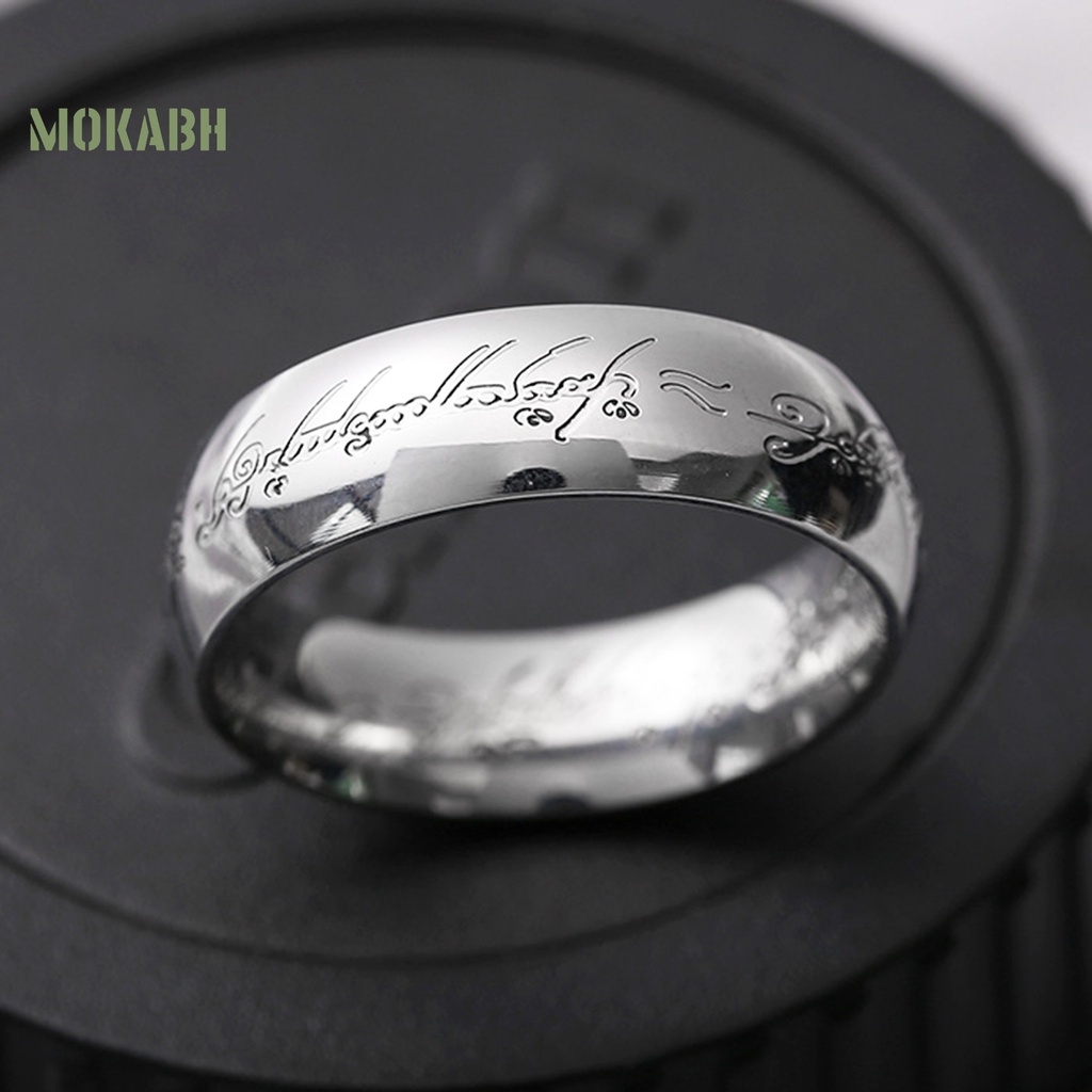 [Mới] Nhẫn Đánh Bóng Chạm Khắc Tinh Xảo Sáng Bóng Chống Lưỡi Màu Đen / Vàng / Bạc Âu Mỹ Cho Nam